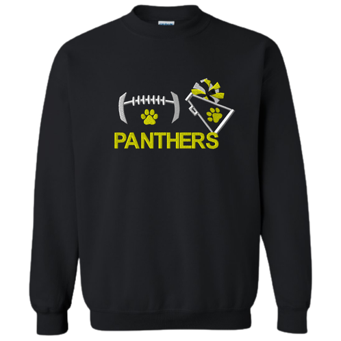 EMBROIDERED Panthers Football/Cheer Crewneck - YOUTH