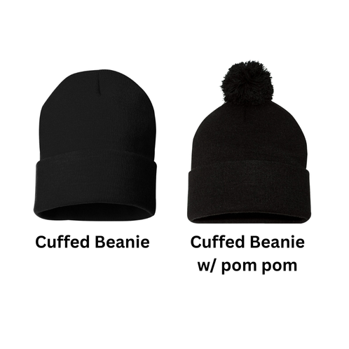 EMBROIDERED Beanie with Panthers / Glitter Football