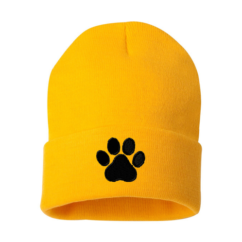 EMBROIDERED Beanie with Black Paw
