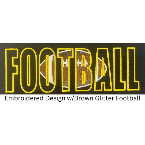 EMBROIDERED FOOTBALL with Football Glitter Crewneck/Hoodie - YOUTH