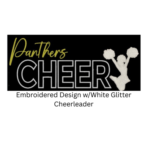 EMBROIDERED Panthers CHEER with White Glitter Cheerleader Crewneck/Hoodie - YOUTH