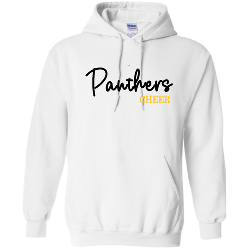 EMBROIDERED Panthers 3d Puff Cheer- White Hoodie - ADULT