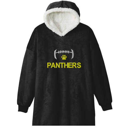 EMBROIDERED Oversized Sweatshirt Blanket - Panthers Football Design - ADULT/YOUNG ADULT