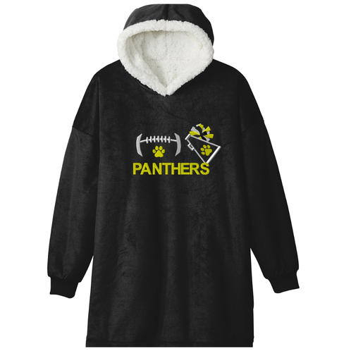 EMBROIDERED Oversized Sweatshirt Blanket - Panthers Football/Cheer Design - ADULT/YOUNG ADULT