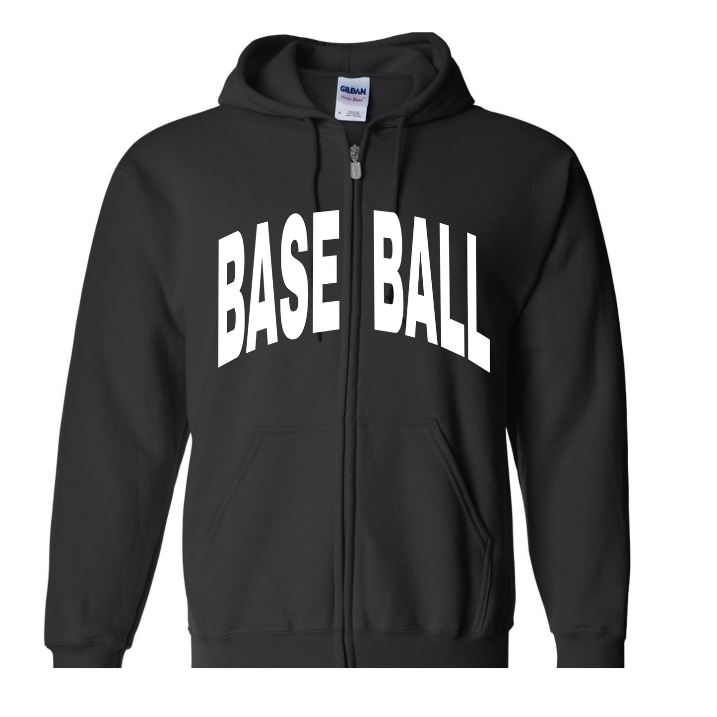 Wayne Hills Full-Zip Hooded Sweatshirt – “BASEBALL” split Front Design