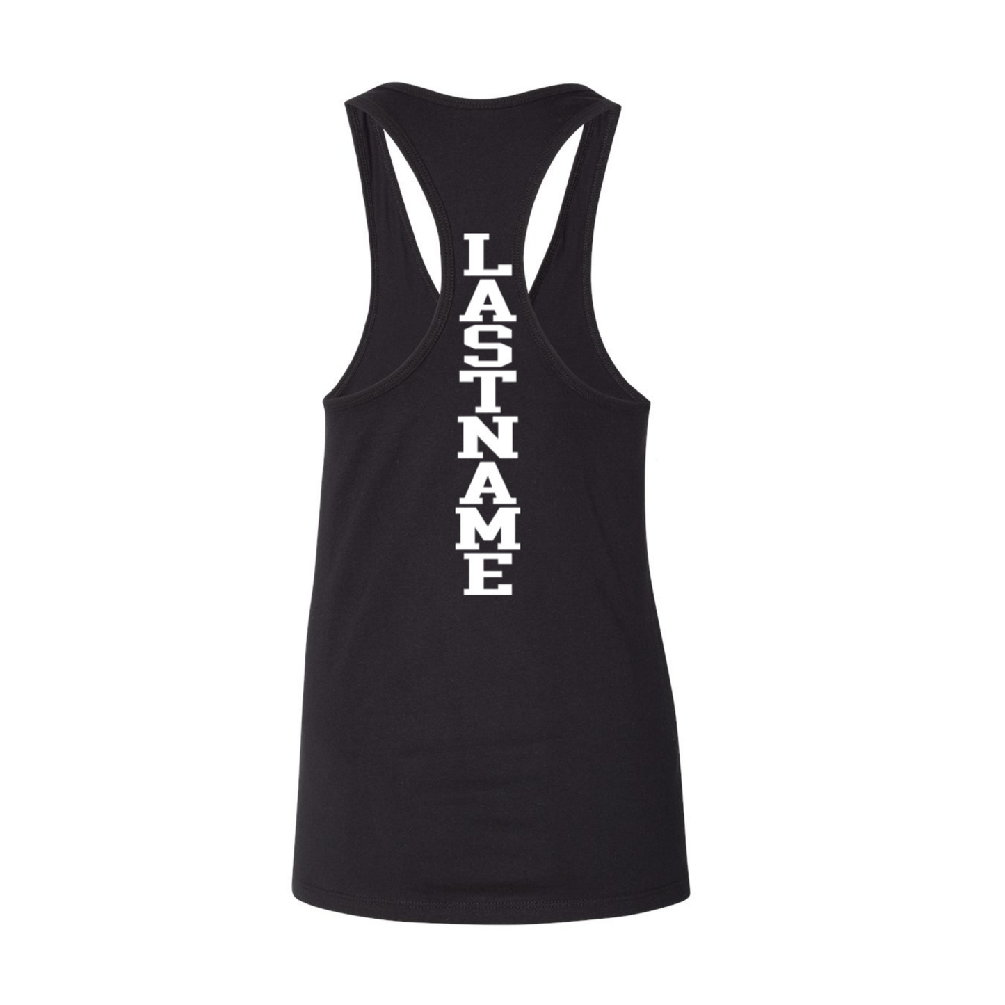 Baseball Mom Tank – “Arched Baseball (Script Mom)” Front Design (Name on Back – Optional)