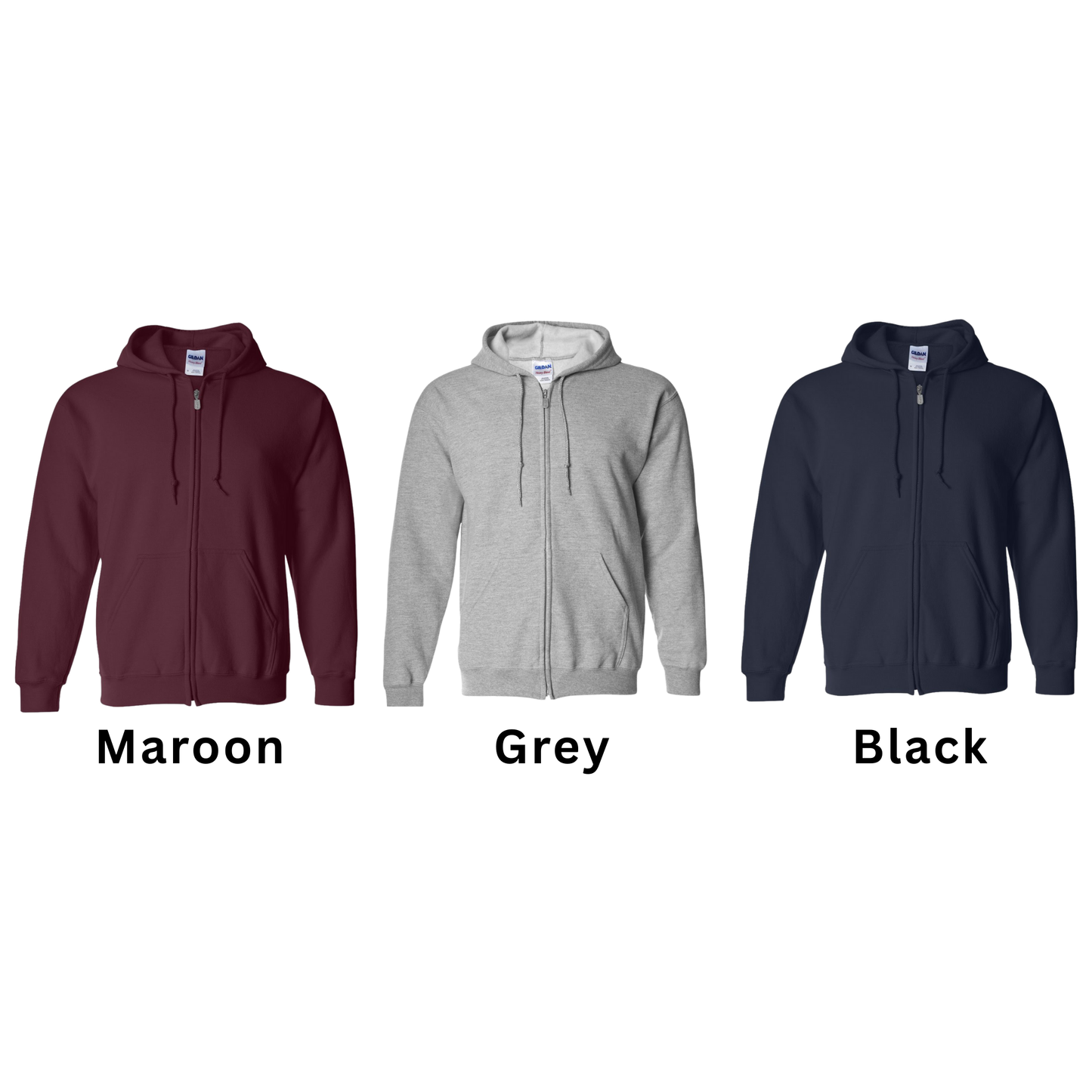 Wayne Hills Full-Zip Hooded Sweatshirt – “BASEBALL” split Front Design