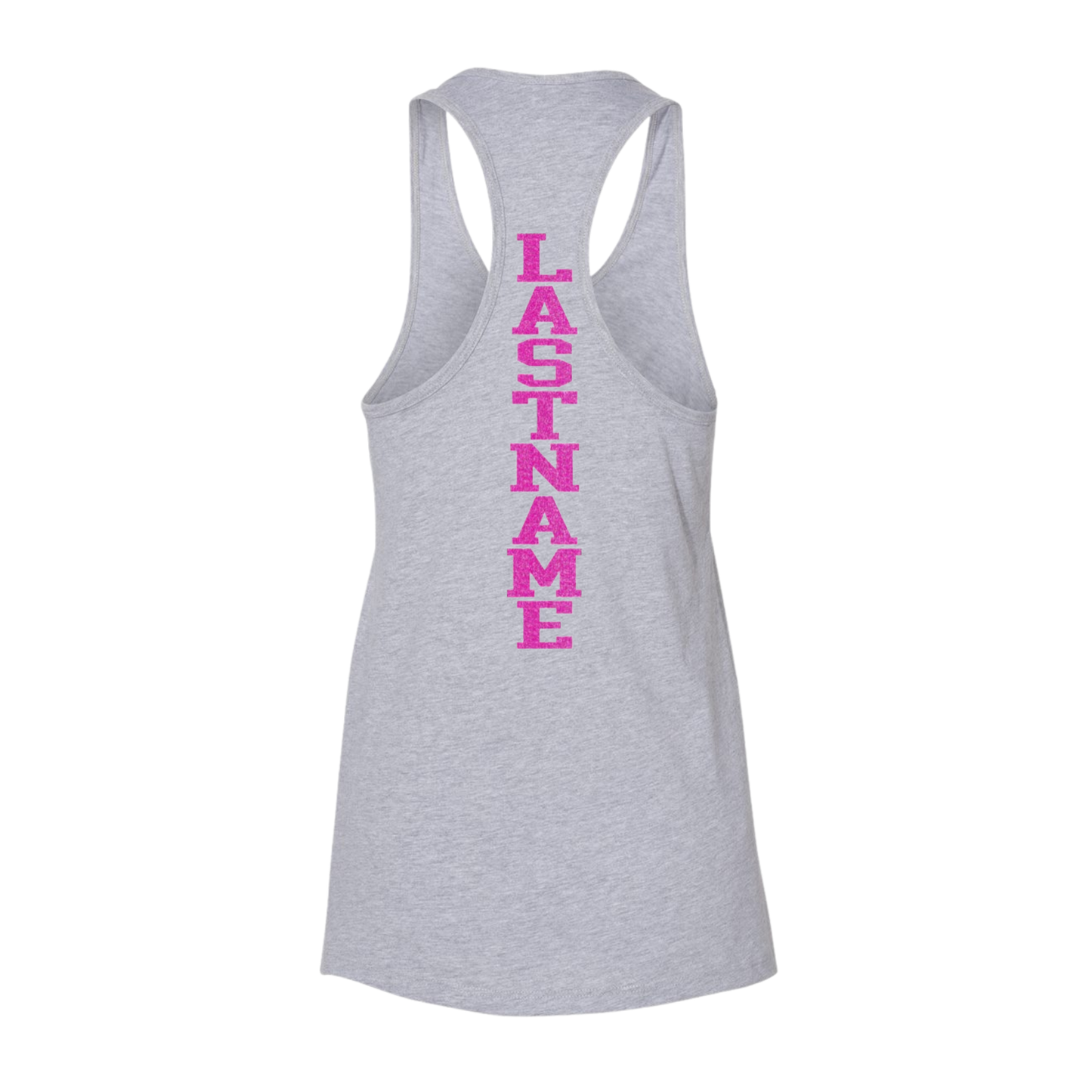 Baseball Mom Tank – “Glitter Baseball Mom” Front Design (Pink/Silver/Black) (Name on Back – Optional)