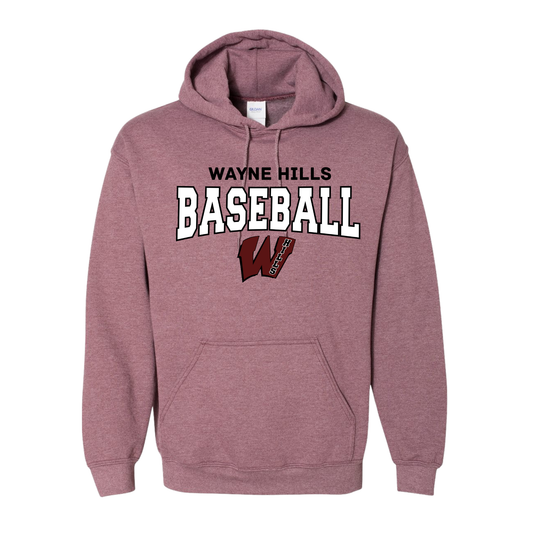 Wayne Hills Hoodie – BASEBALL + Logo Front Design