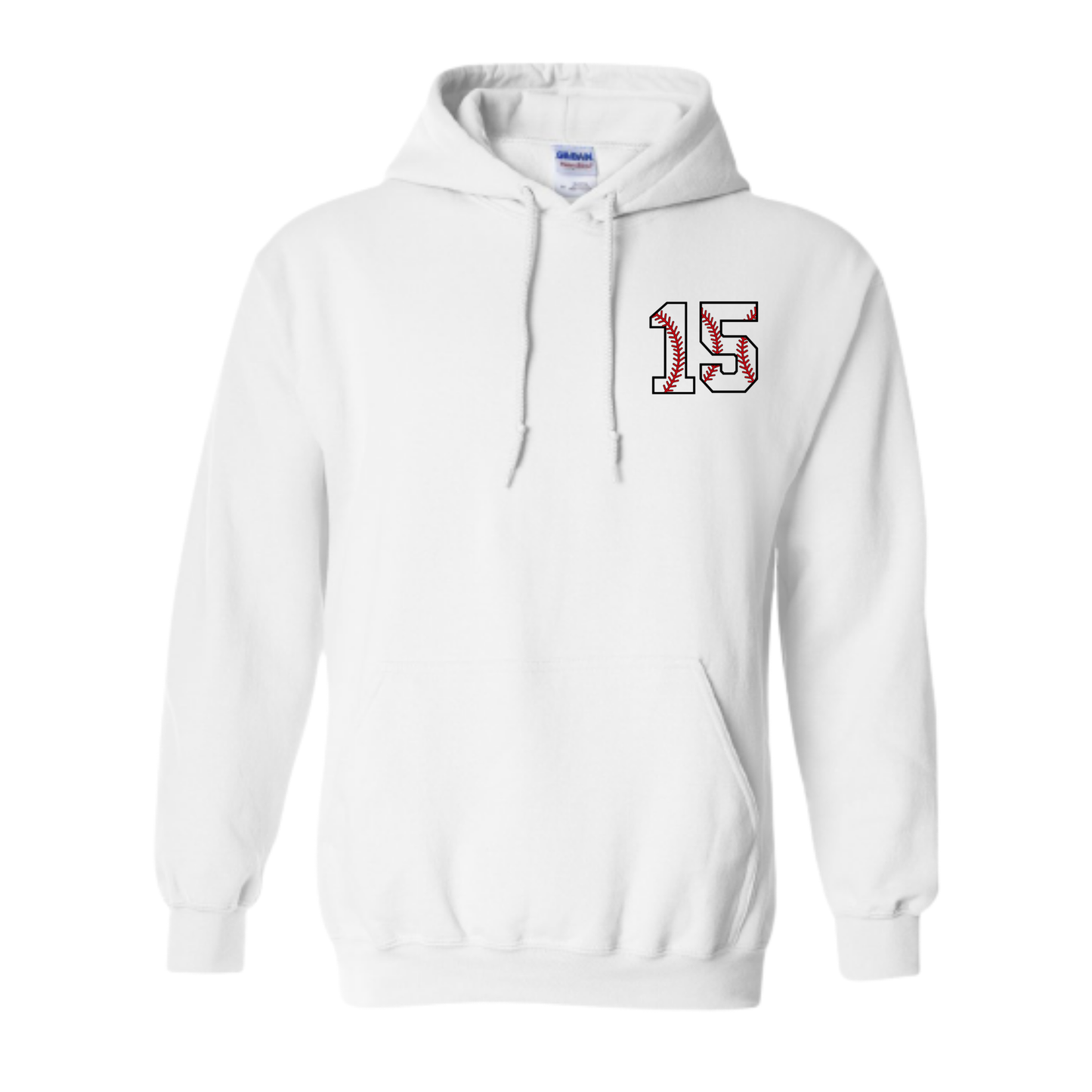 Wayne Hills Hoodie Sweatshirt – Patriots Baseball Laces Back Design (Number on front – Optional)