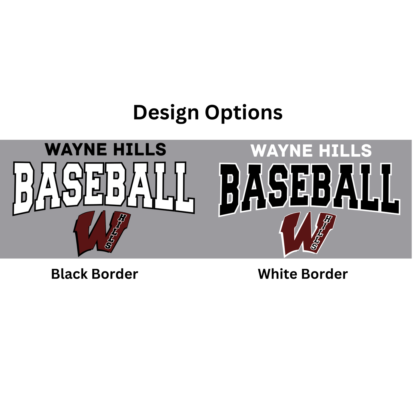 Wayne Hills Baseball Performance T-Shirt – BASEBALL + Logo Front Design