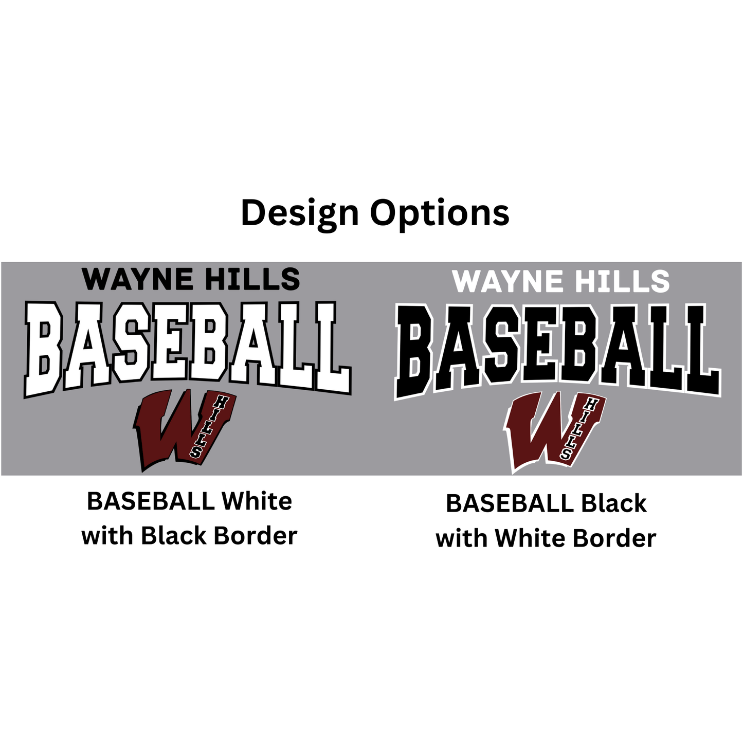Wayne Hills Hoodie – BASEBALL + Logo Front Design
