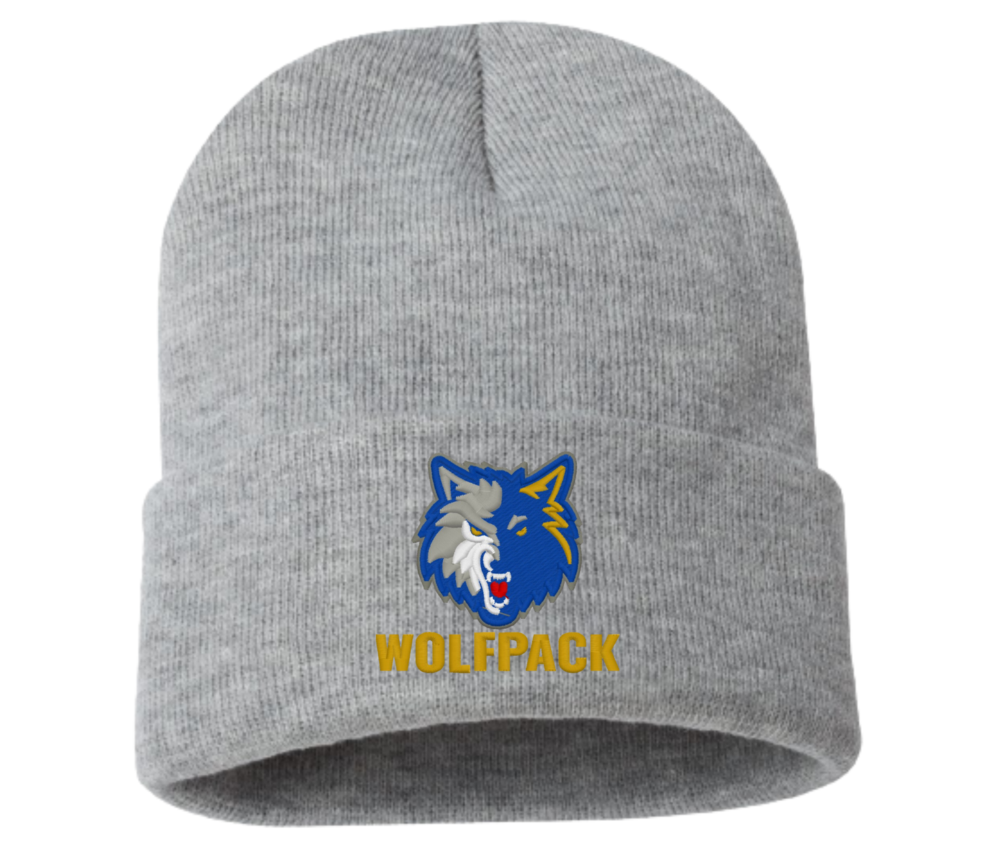 Wolfpack Cuffed Beanie – Embroidered Logo - Adult