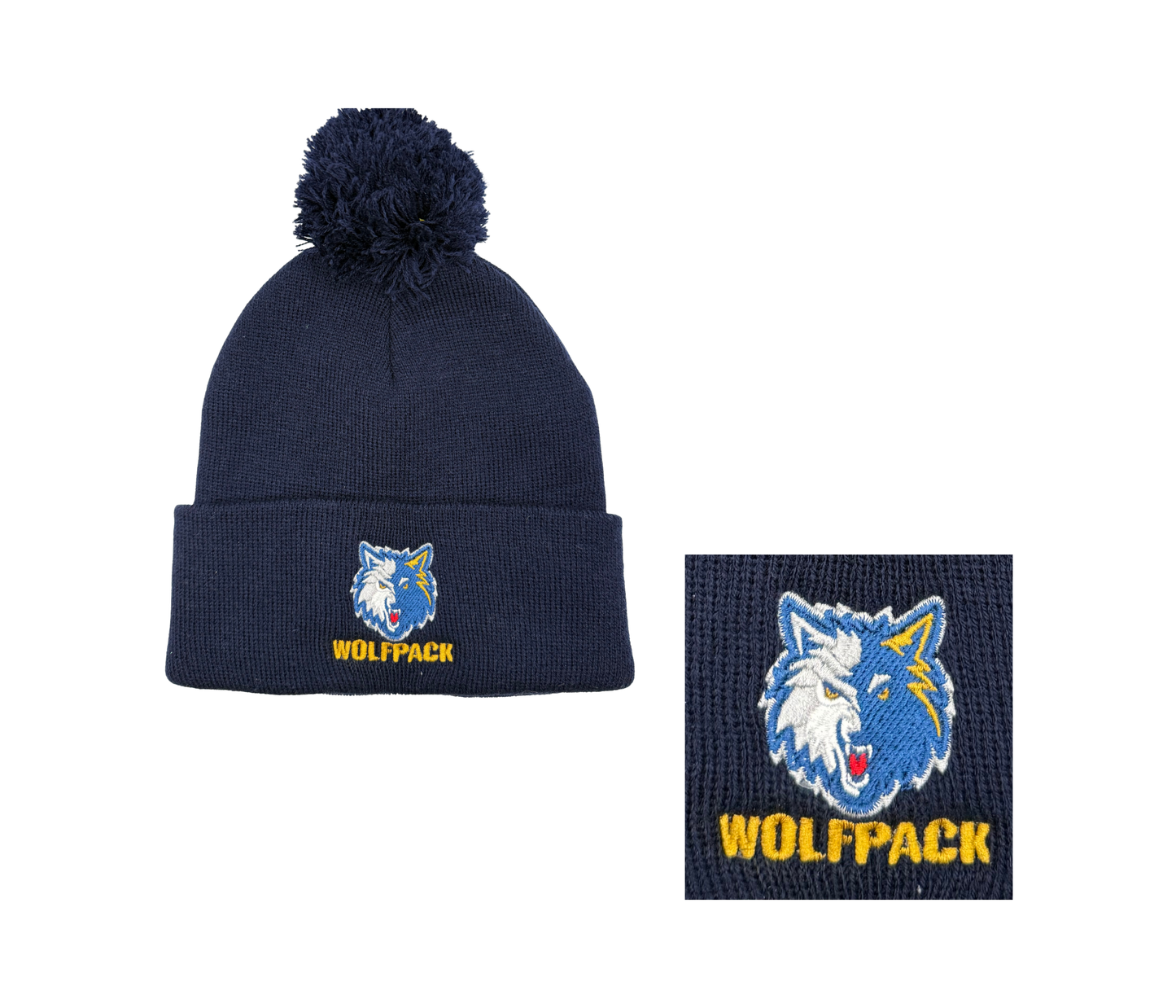 Wolfpack Cuffed Beanie – Embroidered Logo - Adult