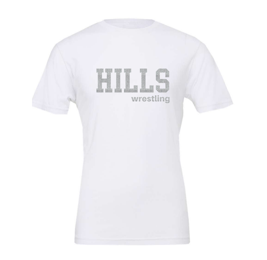 Wayne Hills Bella+Canvas Unisex T-shirt- “HILLS” Glitter Front Design
