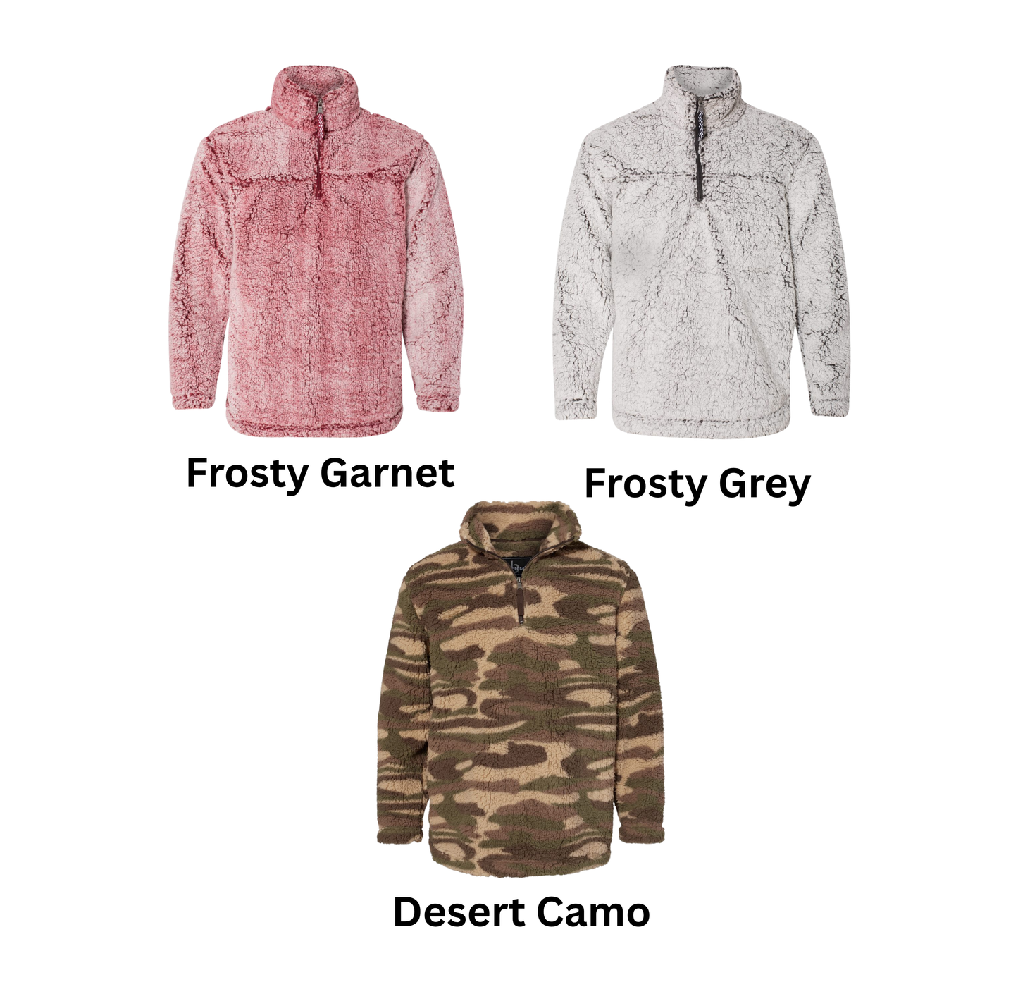 EMBROIDERED Unisex Sherpa Fleece Quarter-Zip Pullover