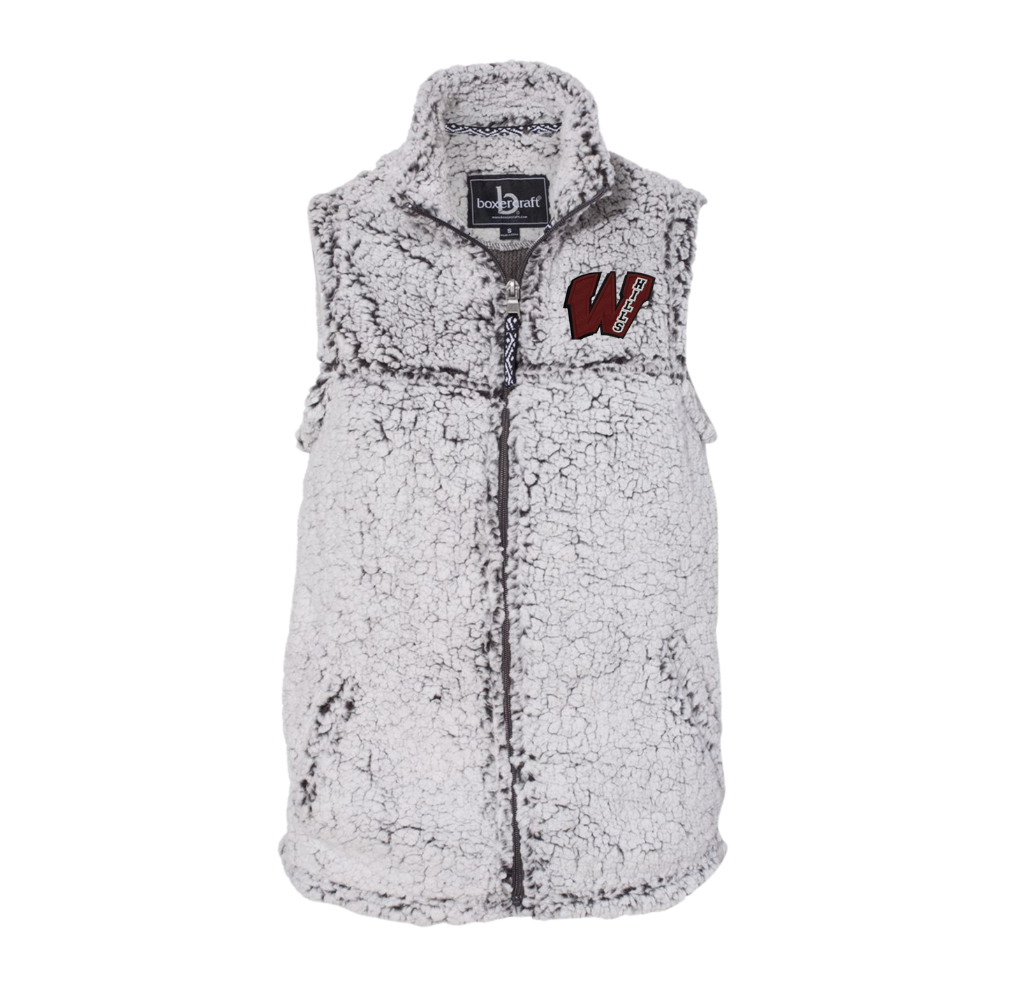 Wayne Hills Women’s Sherpa Full-Zip Vest – – Embroidered Left-Chest Logo