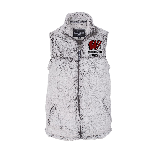 EMBROIDERED Women's Sherpa Full Zip Vest
