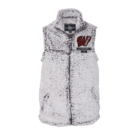 Wayne Hills Women’s Sherpa Full-Zip Vest – – Embroidered Left-Chest Logo (Options)