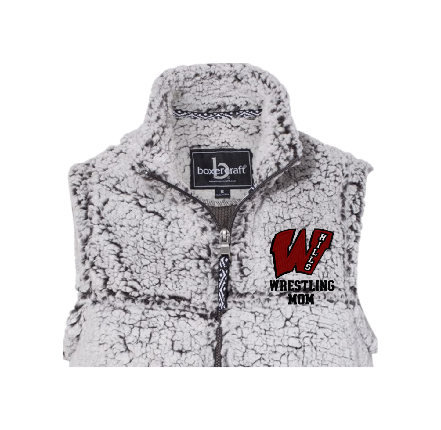 EMBROIDERED Women's Sherpa Full Zip Vest