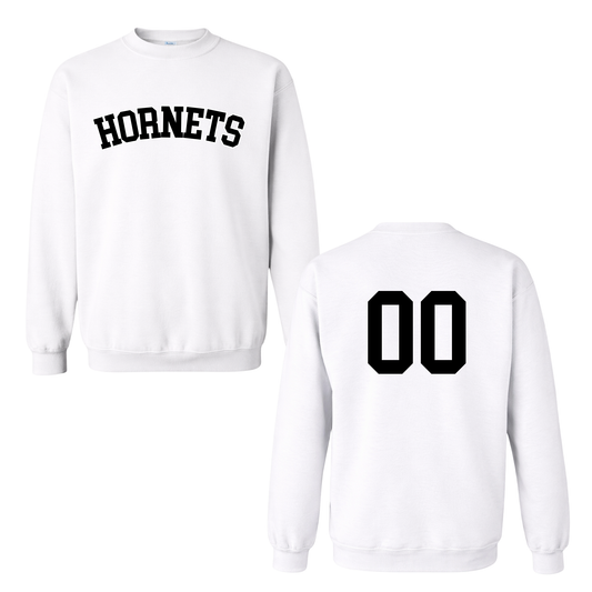 Hornets Crewneck Sweatshirt – “HORNETS” Front Design (Back Number – Optional)