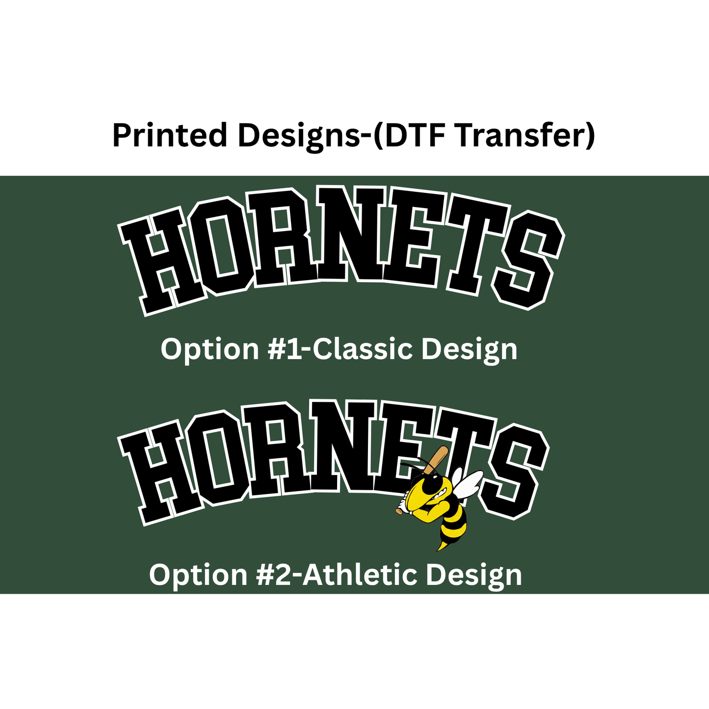 Hornets Crewneck Sweatshirt – “HORNETS” Front Design (Back Number – Optional)