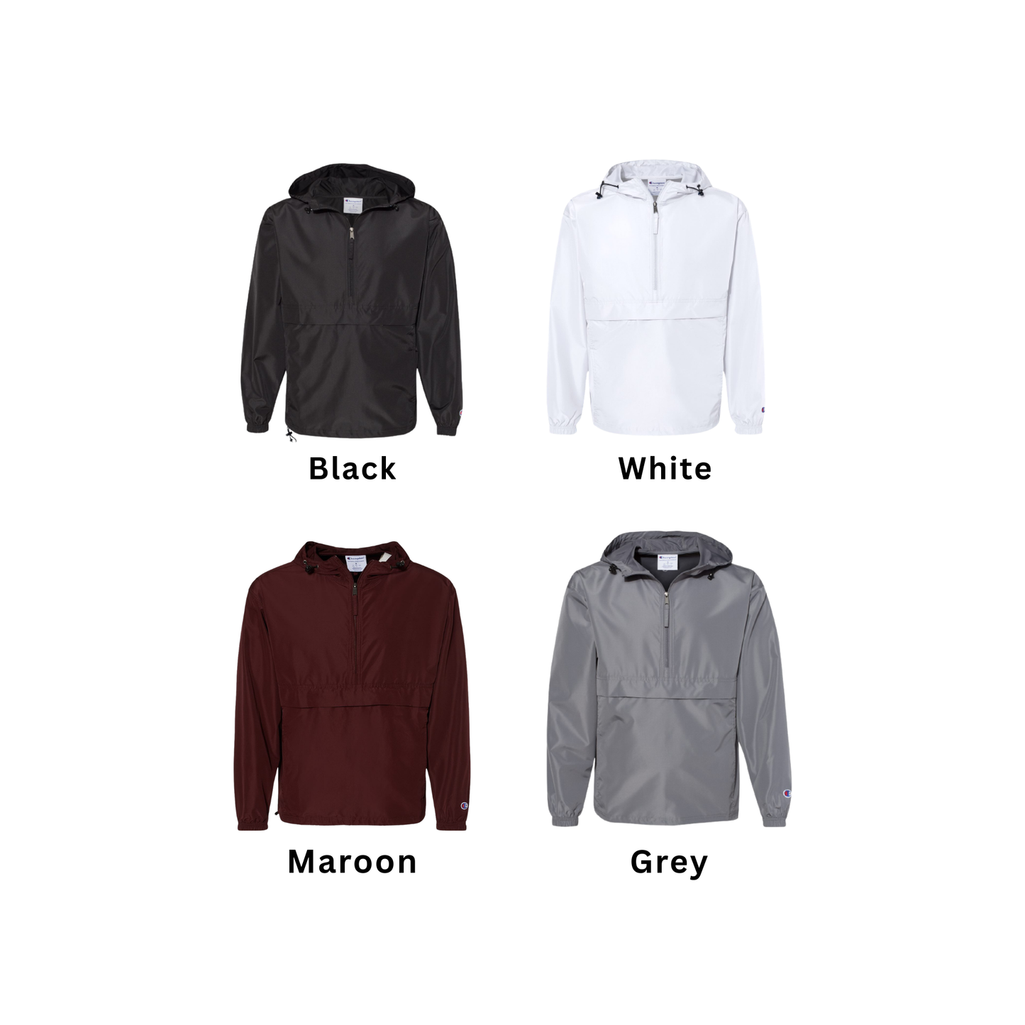 Wayne Hills Packable Quarter-Zip Jacket – Embroidered Left-Chest Logo (Champion)