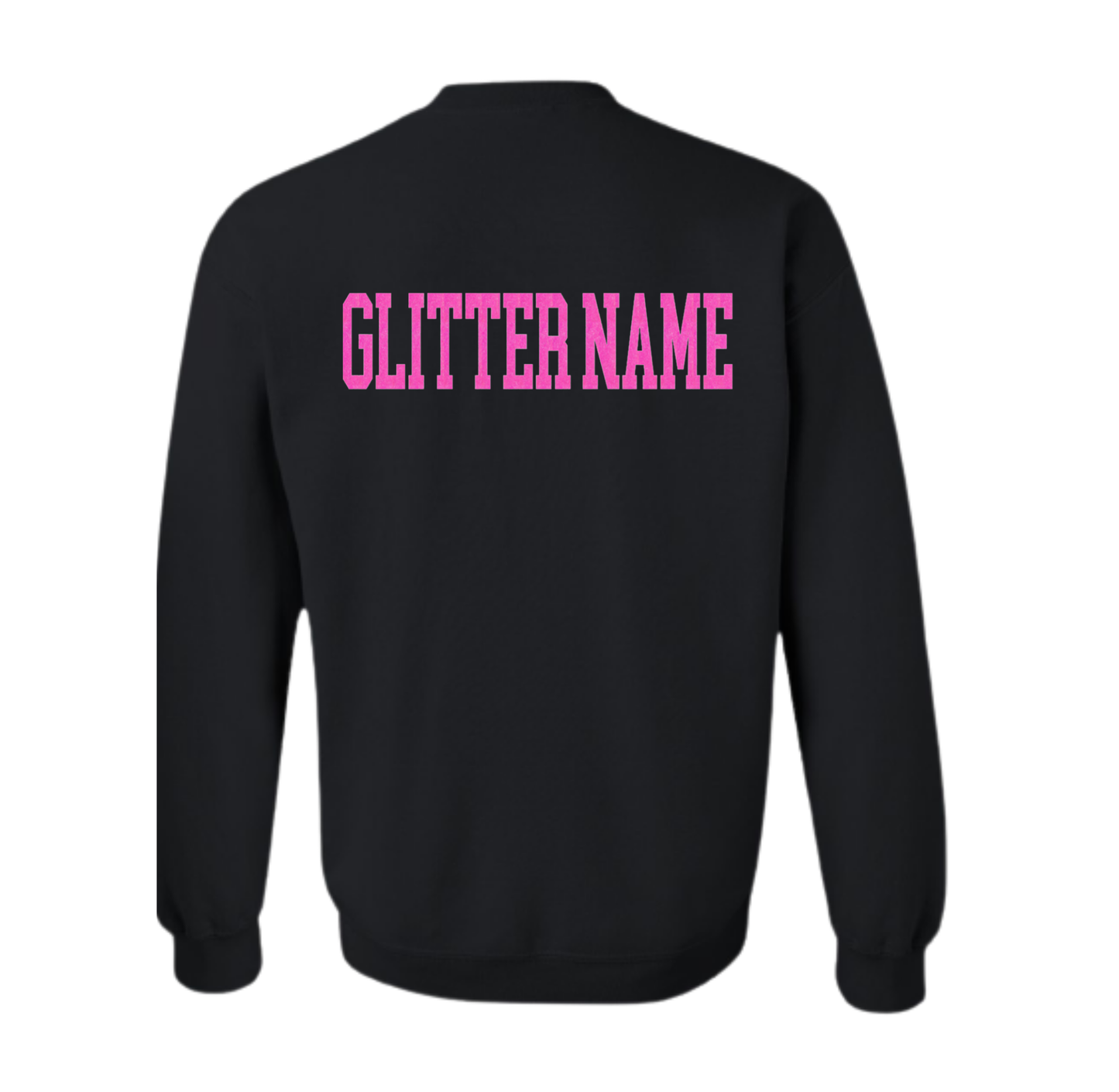 Wayne Hills/Wrestling Crewneck Sweatshirt – “HILLS” Glitter Swoosh Front Design-(Name on Back – Optional)