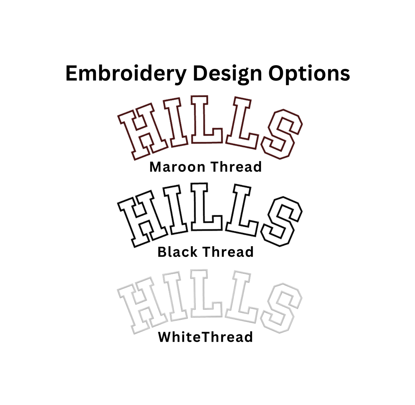 Wayne Hills Hoodie – Embroidered “HILLS” Outline