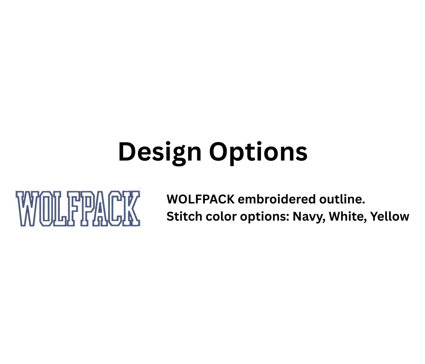 WOLFPACK Hoodie – Embroidered “WOLFPACK” Outline – Center-Chest Logo – Adult