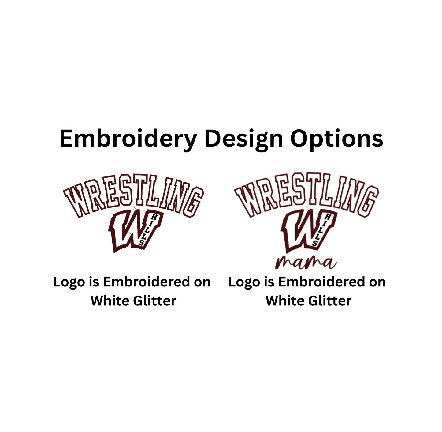 Wayne Hills Wrestling "mama" Sweatshirt – Embroidered with White Glitter