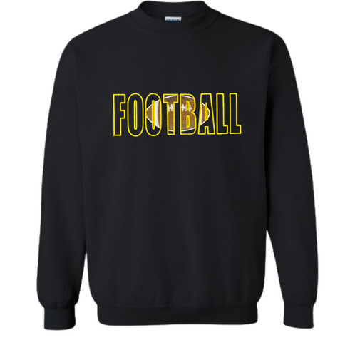 EMBROIDERED FOOTBALL with Football Glitter Crewneck - ADULT