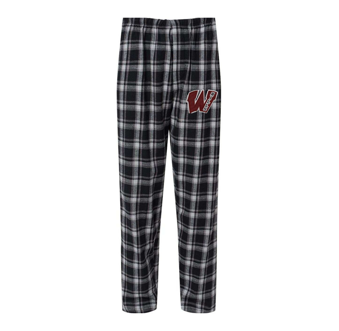 Wayne Hills Men’s Flannel Pants – Logo Front Leg