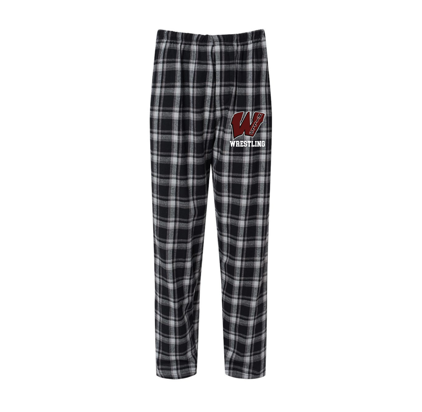 Wayne Hills Men’s Flannel Pants – Logo Front Leg