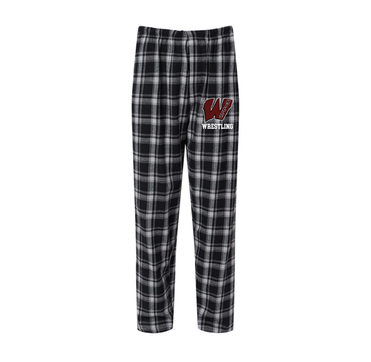 Wayne Hills Men’s Flannel Pants – Logo Front Leg