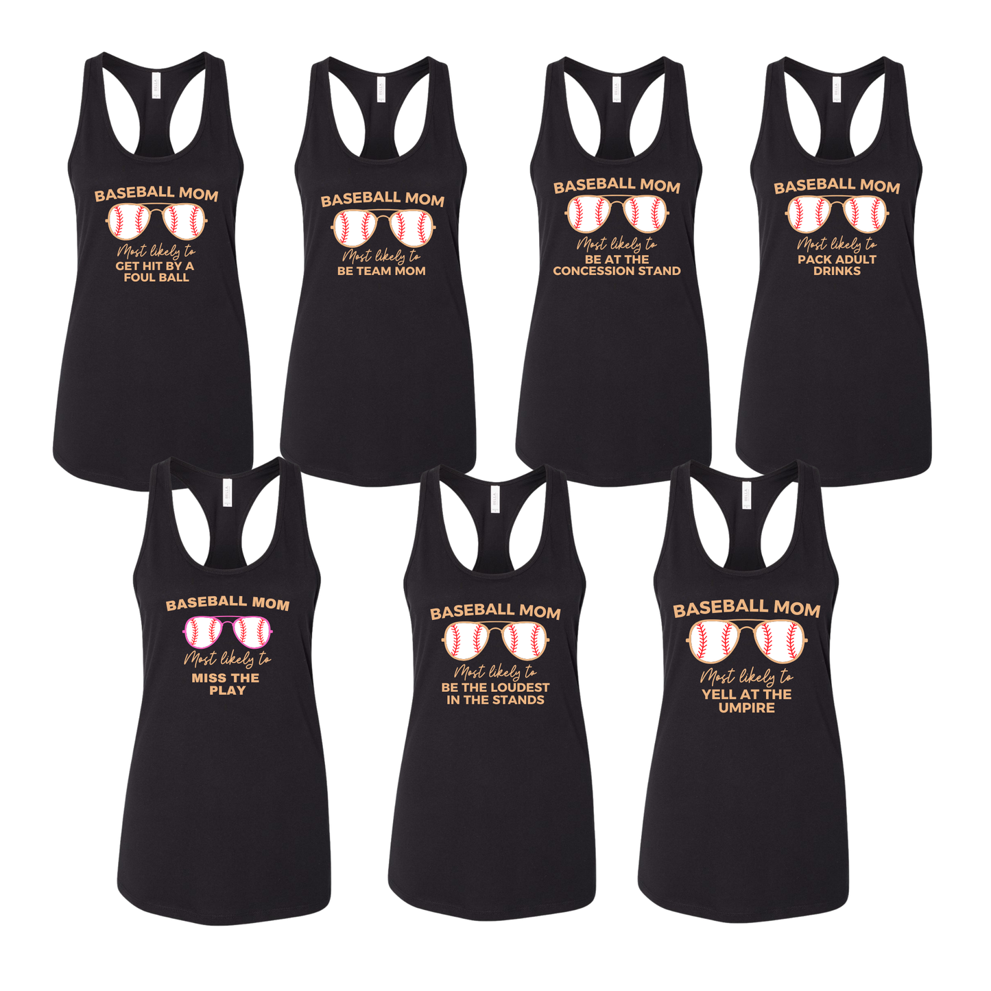 Funny Baseball Mom Collection – Tank – "Choice of Phrase"