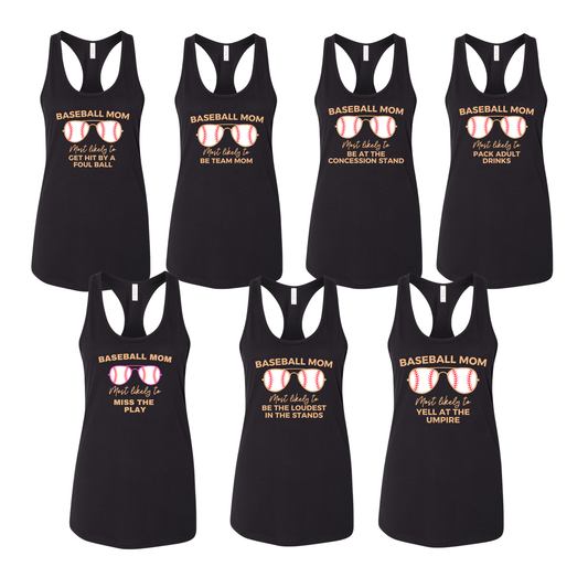 Funny Baseball Mom Collection – Tank – "Choice of Phrase"