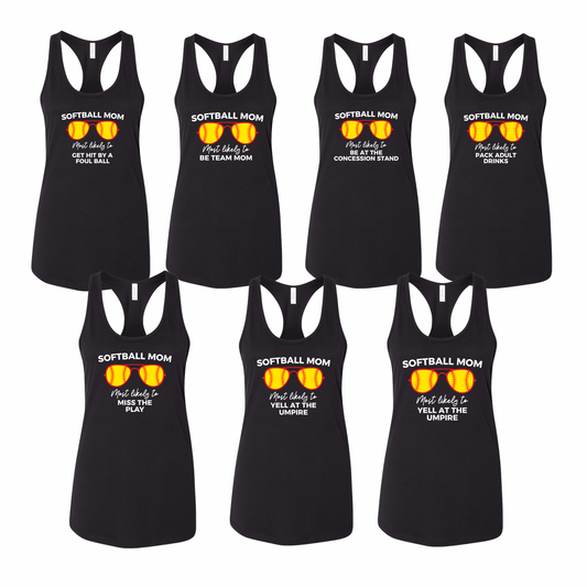 Funny Softball Mom Collection – Tank – "Choice of Phrase"