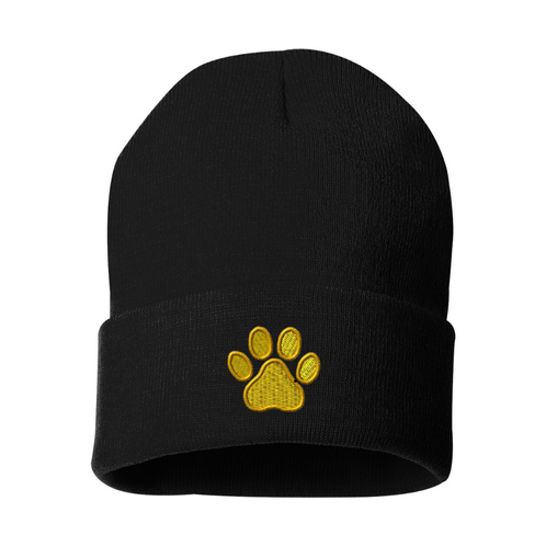 EMBROIDERED Beanie with Gold Paw