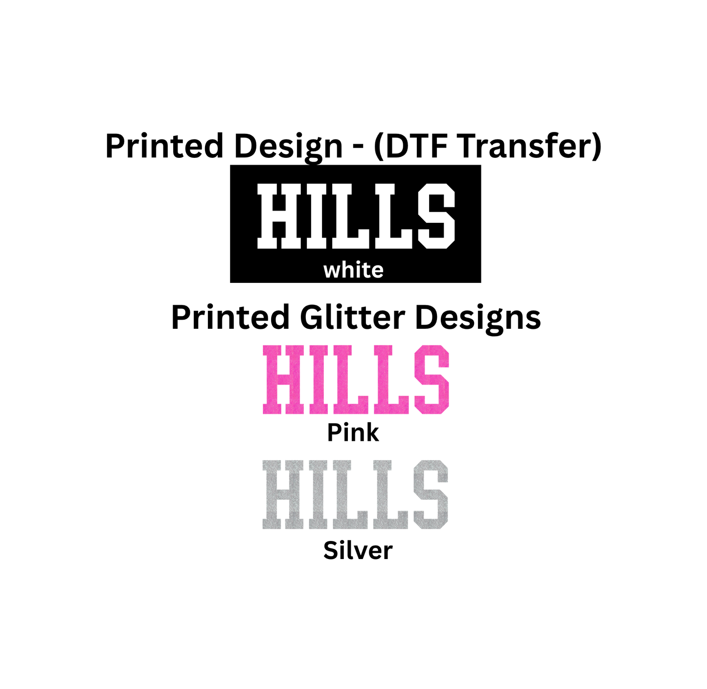 Wayne Hills Bella+Canvas Unisex T-shirt- “HILLS” Front Design (Glitter Option)