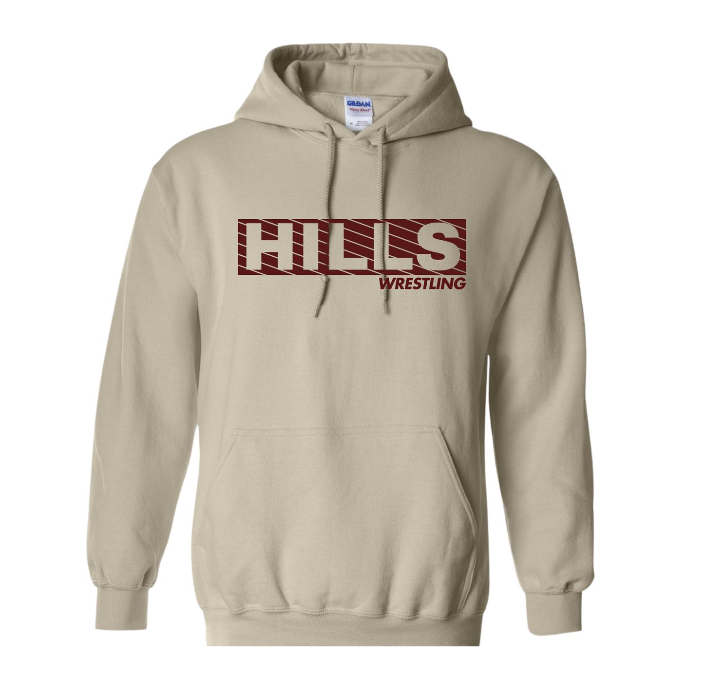 Wayne Hills Wrestling Hoodie – Printed "HILLS" -Striped Block