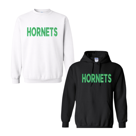 Hornets Sweatshirt - Embroidered Hornets Sequins Applique