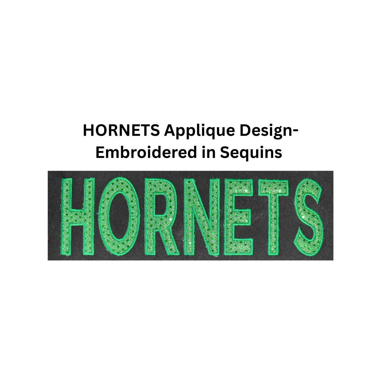 Hornets Sweatshirt - Embroidered Hornets Sequins Applique