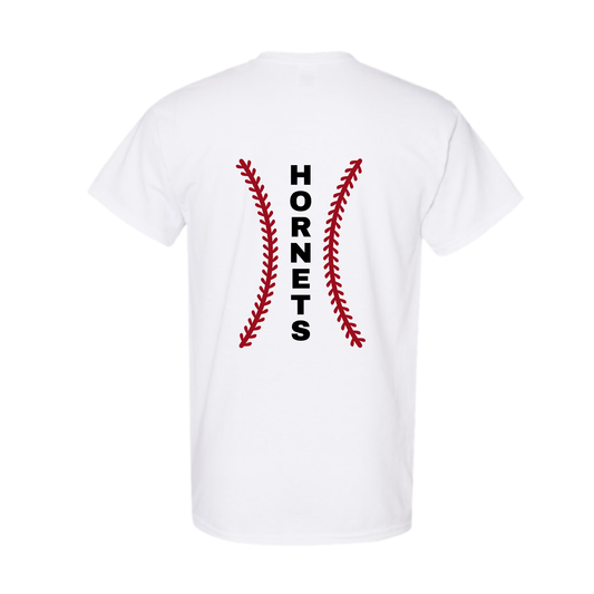 Hornets T-Shirt – HORNETS Softball Laces Back Design (Number on front – Optional)