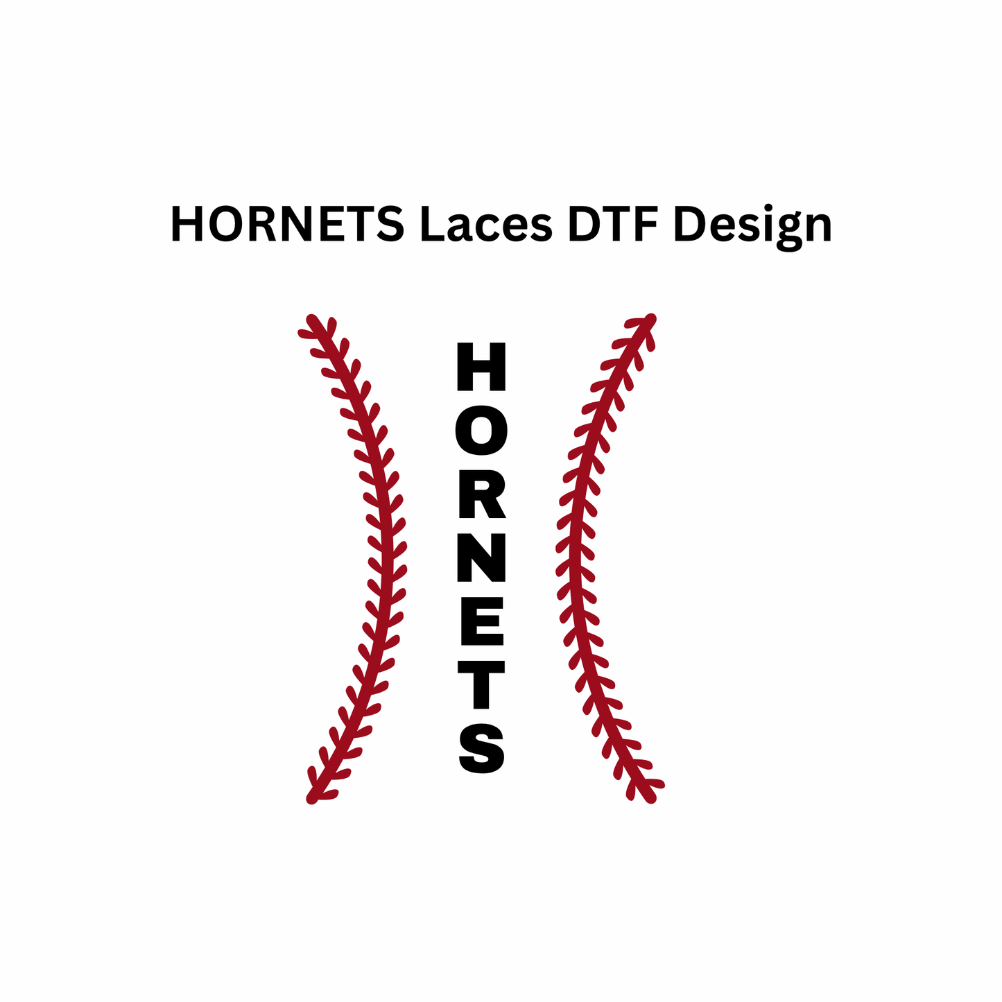 Hornets T-Shirt – HORNETS Softball Laces Back Design (Number on front – Optional)
