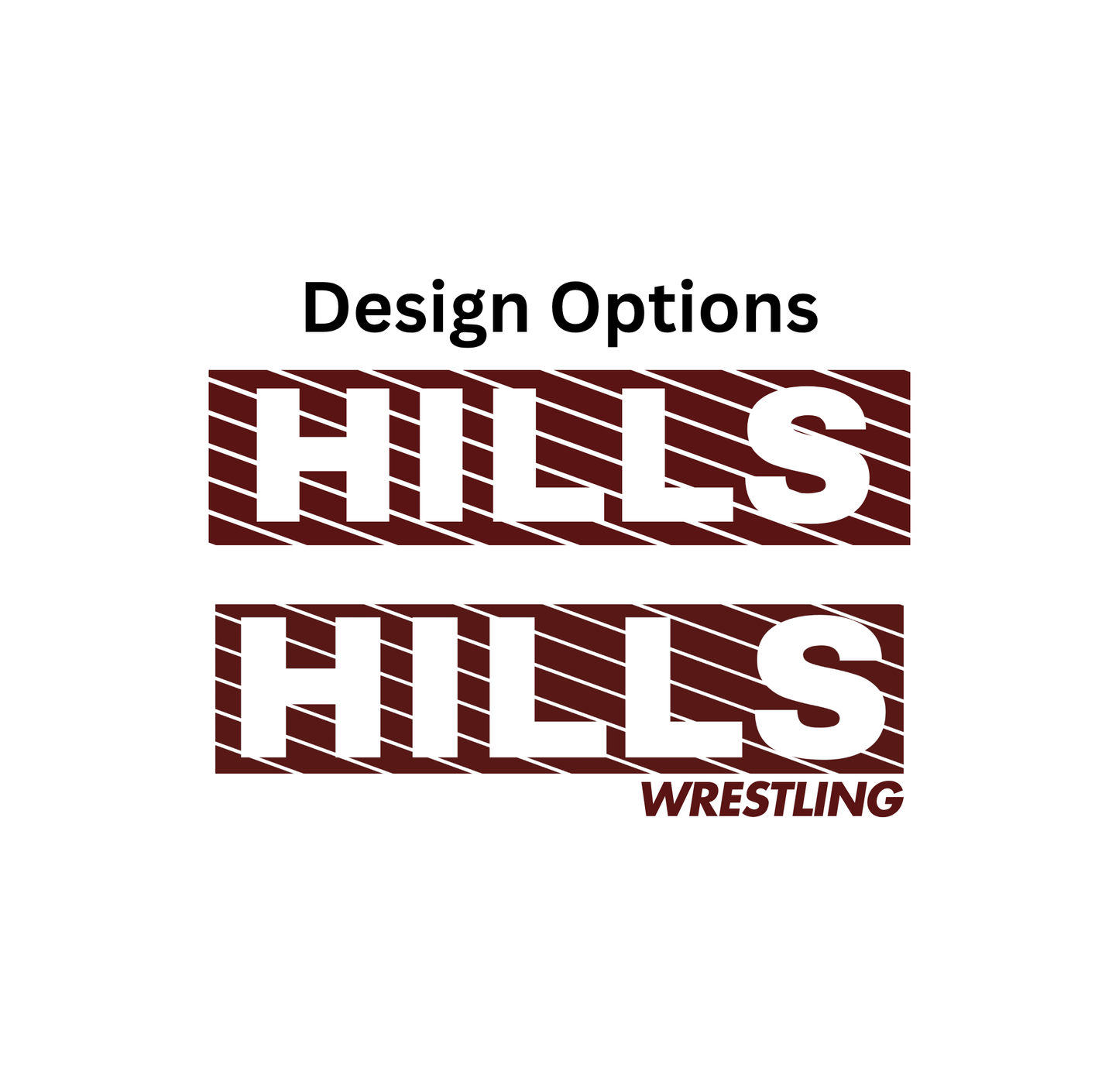 Wayne Hills Wrestling Hoodie – Printed "HILLS" -Striped Block