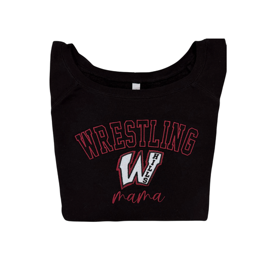 Wayne Hills Wrestling "mama" Sweatshirt – Embroidered with White Glitter