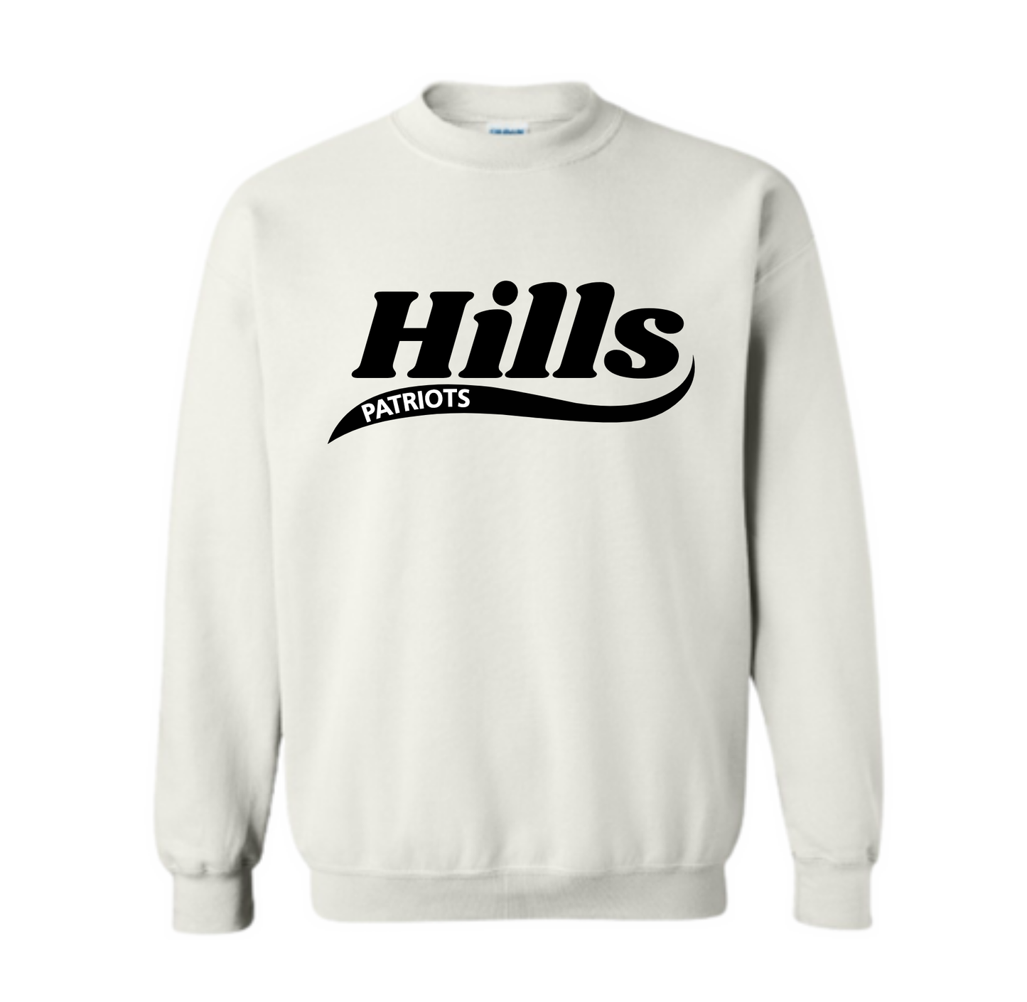Wayne Hills Crewneck Sweatshirt – “HILLS” Swoosh Front Design-(Name on Back – Optional)