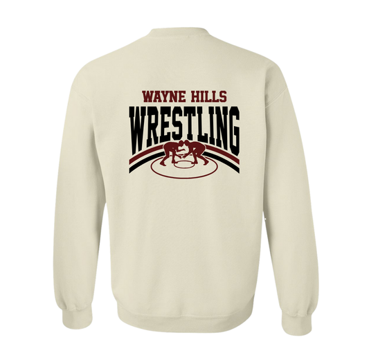Wayne Hills Wrestling Crewneck Sweatshirt – “WRESTLING” Back Design – (Name on Sleeve – Optional)
