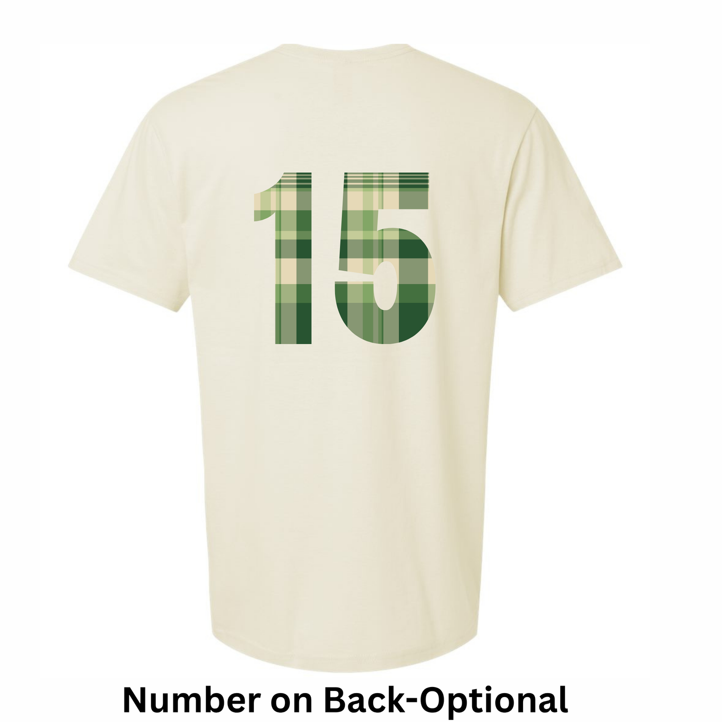 Lady Hornets T-Shirt – Plaid Front Design (Number on Back – Optional)